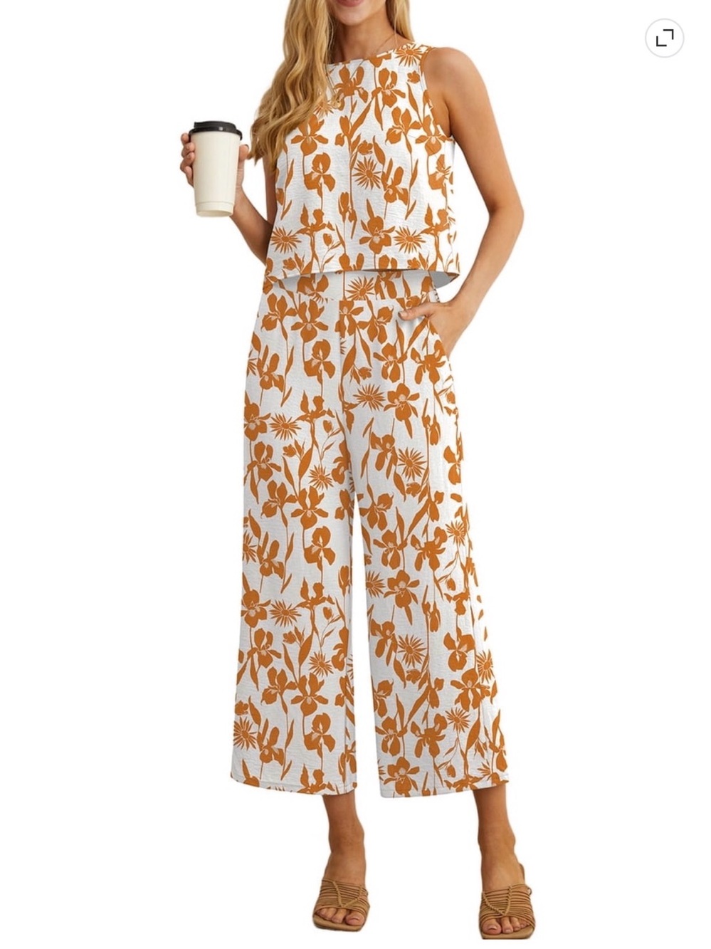 Cueply 2 Piece Sets for Women Outfits Lounge Sets Sleeveless Crop Top Wid